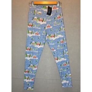 CP Designs Winter Village Christmas Legging Blue Snow Scene Tween JRS 10-Adult 4